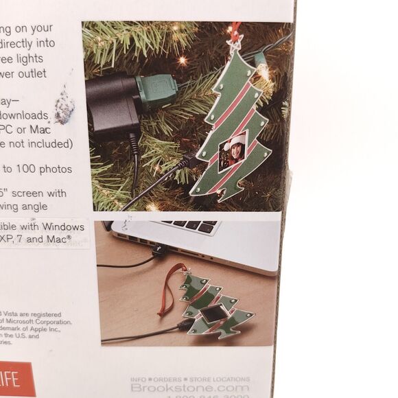 2 Brookstone Digital Holiday Photo Ornament -  GREAT GIFT! - Picture 4 of 5